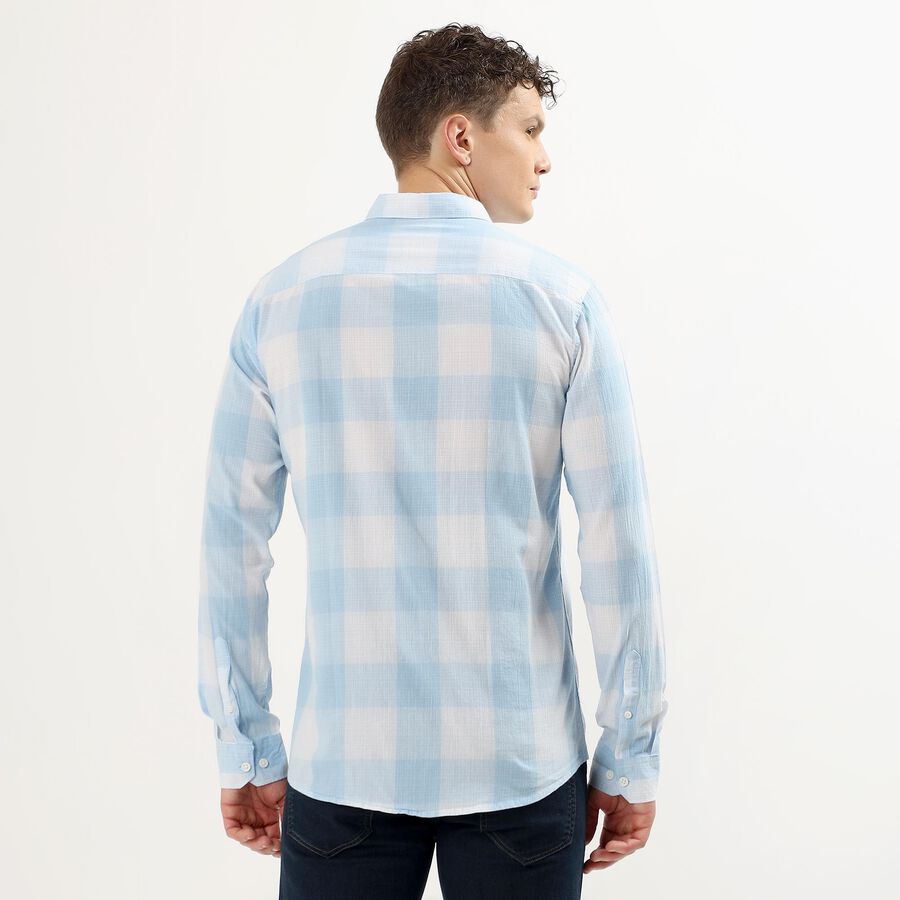 Men's Light Blue Cotton Regular Collar Casual Shirt, Light Blue, large image number null