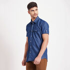 Cotton Solid Casual Shirt, Melange Blue, small image number null