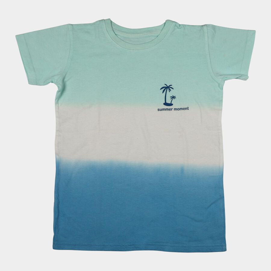 Boys White Cotton Casual T-Shirt, सफ़ेद, large