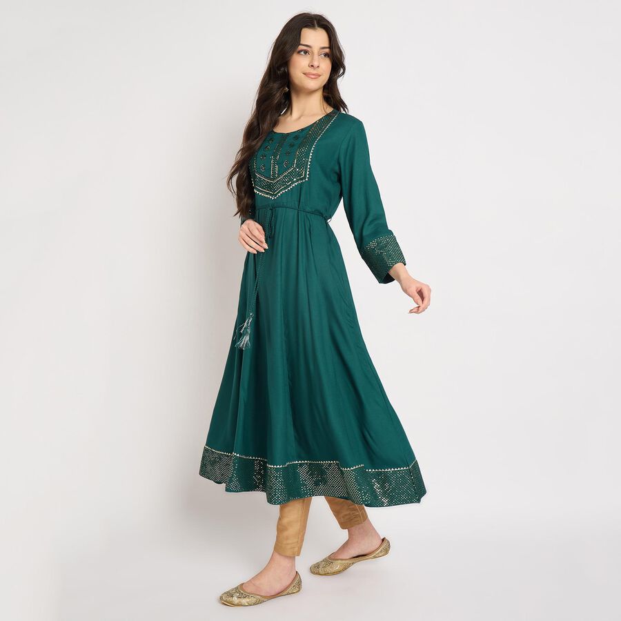Ladies' Kurta , गहरा हरा, large image number null