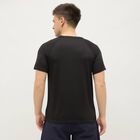 Men's Black Crew Neck Athleisure T-Shirt, काला, small