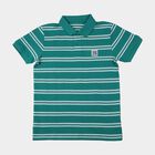 Boys Dark Green Round Neck Casual T-Shirt, Dark Green, small