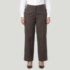 Women's Grey Straight Fit Flat-Front Chino Trousers, हल्का ग्रे, small