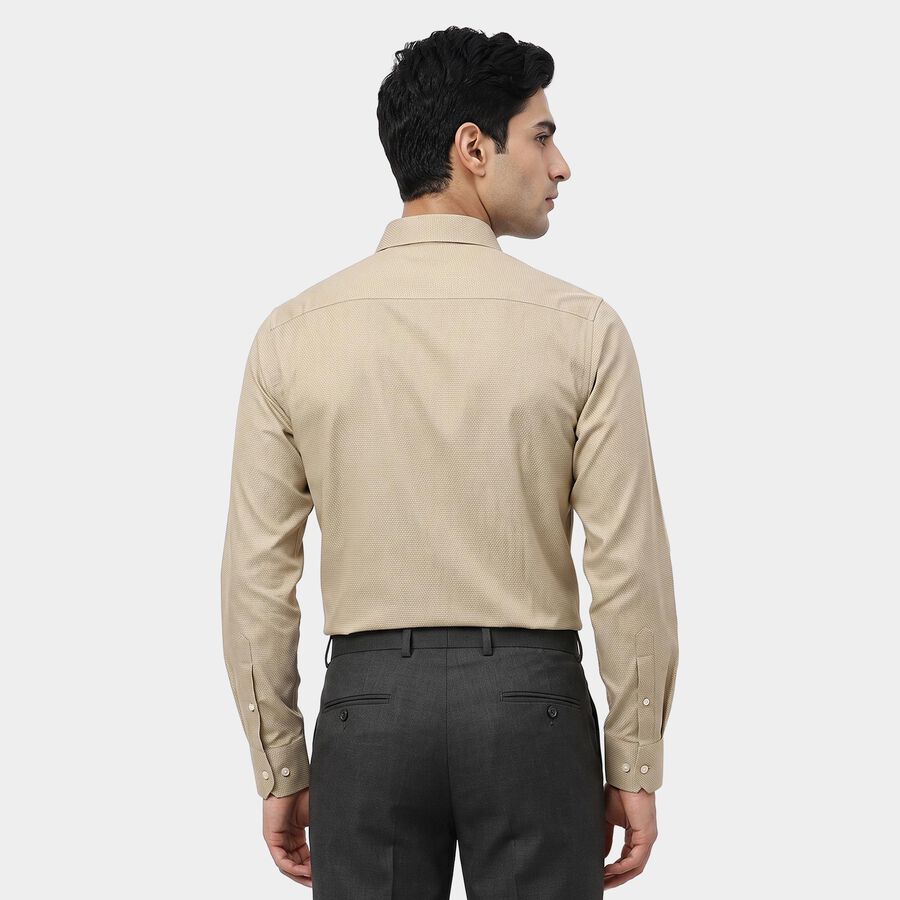 Men's Beige Formal Shirt, गहरा पीला, large