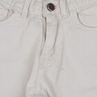 Boys' White Regular Fit Cotton Jeans, Off White, small