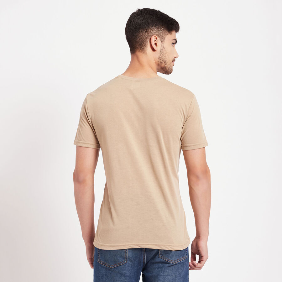 Round Neck T-Shirt, Beige, large image number null