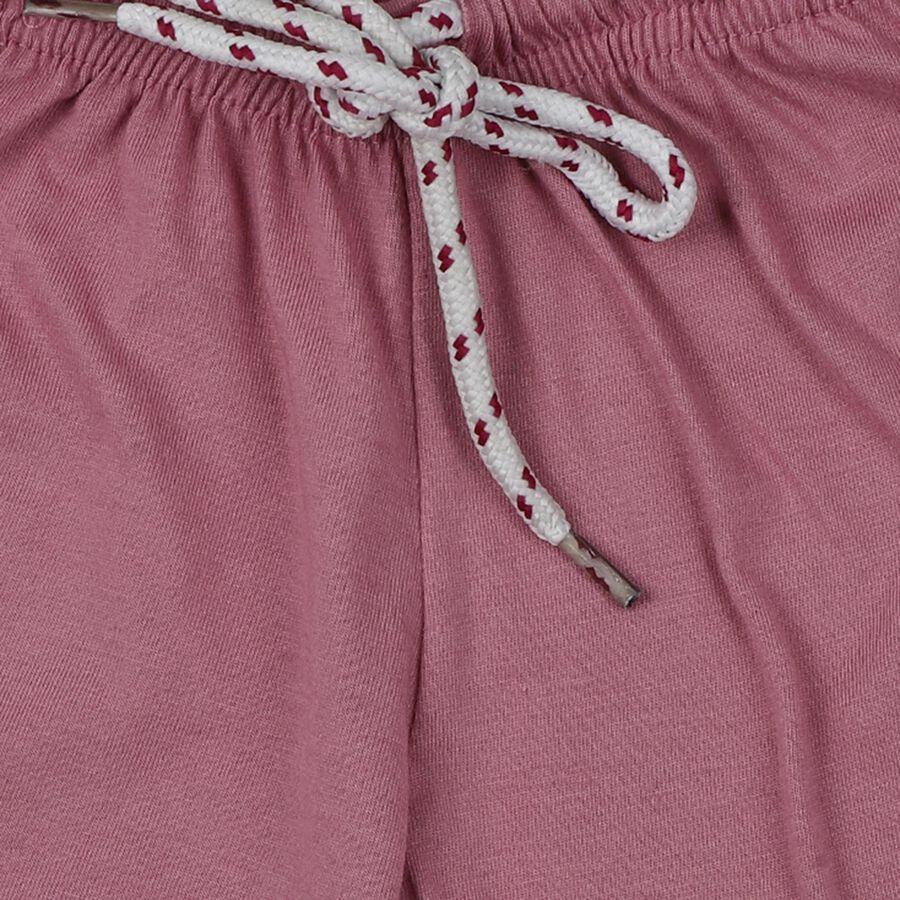 Boys' Mauve Cotton Blend Elastic Waist Bermuda Shorts, Pink, large