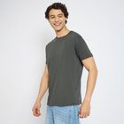 Men's 100% Cotton Round Neck Half Sleeves T-Shirt, Dark Grey, small image number null