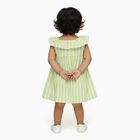 Infants' Light Mint Green Striped Tiered Sleeveless Frock, हल्का हरा, small image number null