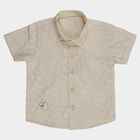 Infants Yellow Cotton Half Sleeve Classic Collar Casual Shirt, Yellow, small