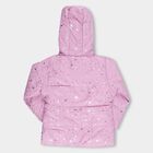 Girls Light Pink Hooded Casual Jacket, Lilac, small image number null