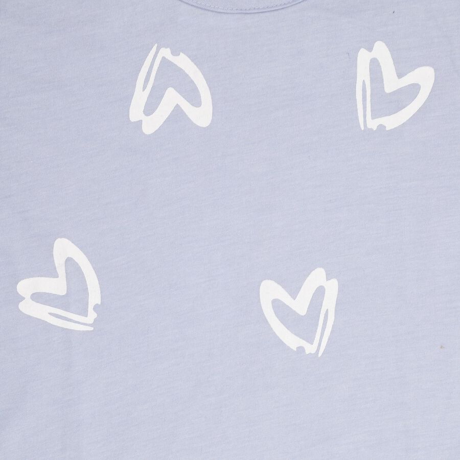 Boys' Light Blue Crew Neck Casual Printed T-Shirt, Light Blue, large image number null