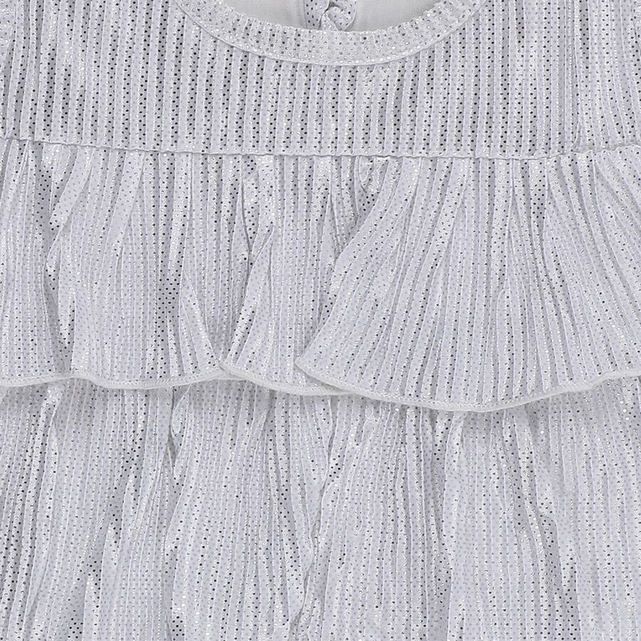 Girls Bright Eggshell White Round Neck Casual T-Shirt, सफ़ेद, large