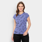 Round Neck T-Shirt, नीला, small image number null