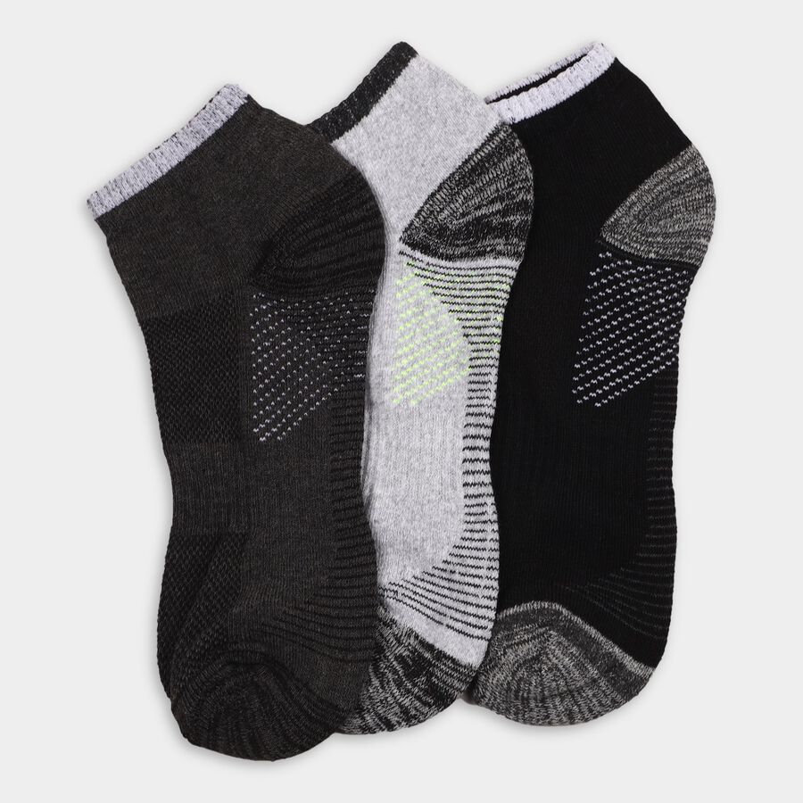 Men's Socks (Pack of 3), Melange Light Grey, large