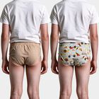 Boys' Mint Green Regular Fit Printed Briefs, हल्का हरा, small