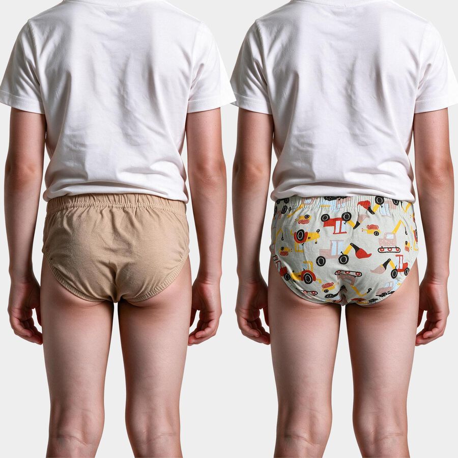 Boys' Mint Green Regular Fit Printed Briefs, हल्का हरा, large