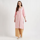 3/4Th Sleeves Straight Kurta, Pink, small image number null