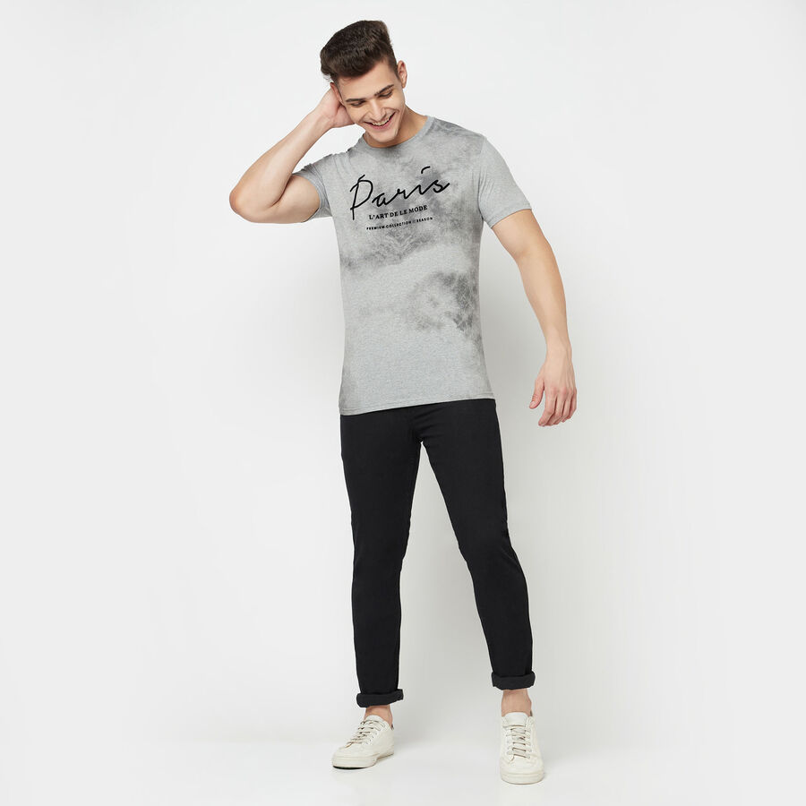 Round Neck T-Shirt, Melange Mid Grey, large image number null