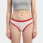 Women's White Regular Fit Printed Panty, White, small