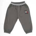 Infants Muted Charcoal Grey Elastic Waist Jogger Trousers, हल्का ग्रे, small image number null
