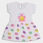 Infant Girls' 100% Cotton Frock , सफ़ेद, small image number null