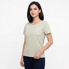 Women's Mint Green Round Neck Regular T-Shirt, Light Green, small