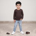 Boys Brown Long Sleeve Thermal, भूरा, small