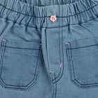 Infants Light Blue Straight Fit Elastic Waist Jeans, मध्यम नीला, small