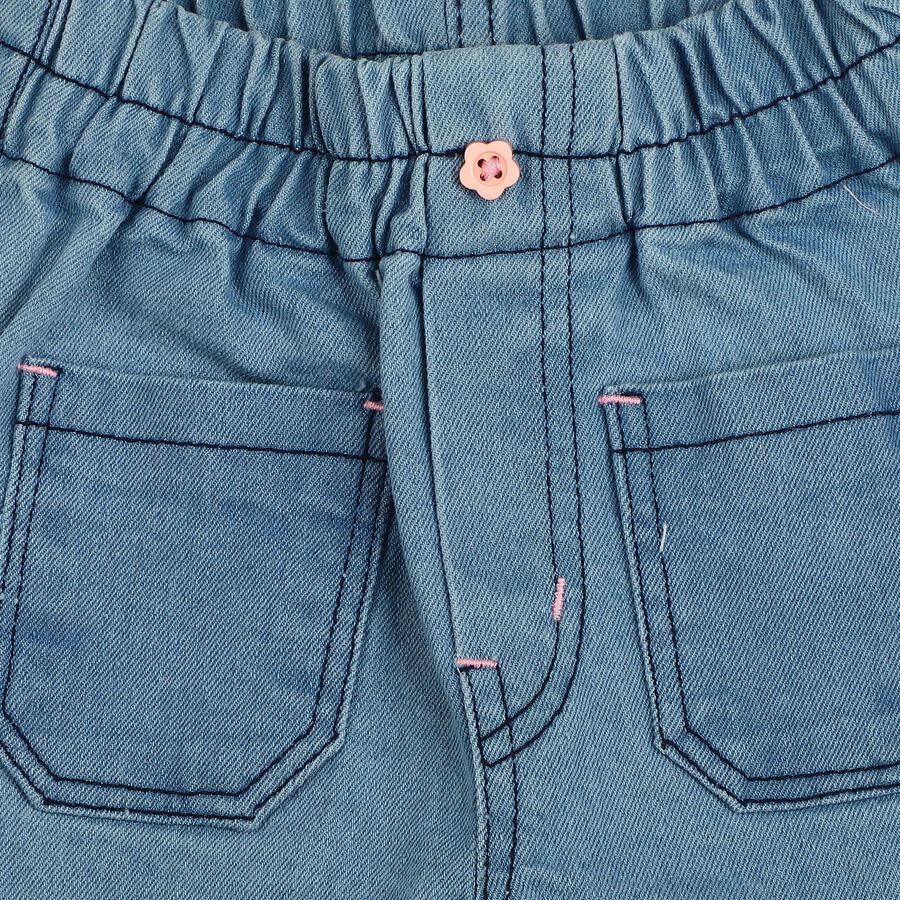 Infants Light Blue Straight Fit Elastic Waist Jeans, मध्यम नीला, large