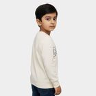 Boys Cream Crew Neck Casual Sweatshirt, ऑफ व्हाइट, small image number null