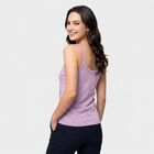 Women's Lavender Cotton Scoop Neck Camisole Slip, लाइलेक, small