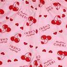 Girls' Pink Cherry Print Elastic Waist Shorts, Pink, small
