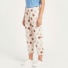 Women's Peach Straight Fit Printed Capri, पीच, small