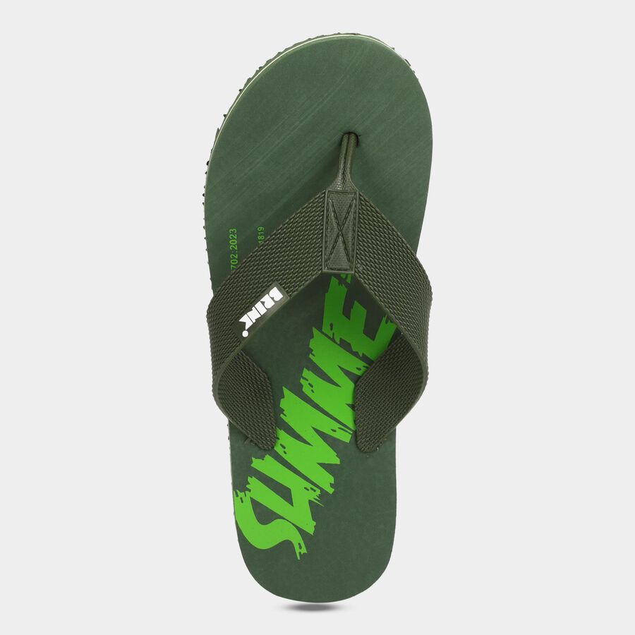 Men's V Strap Slipper, Green, large image number null