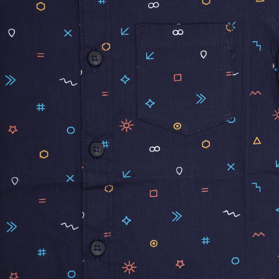 Boys' 100% Cotton Casual Shirt , नेवी ब्लू, large image number null