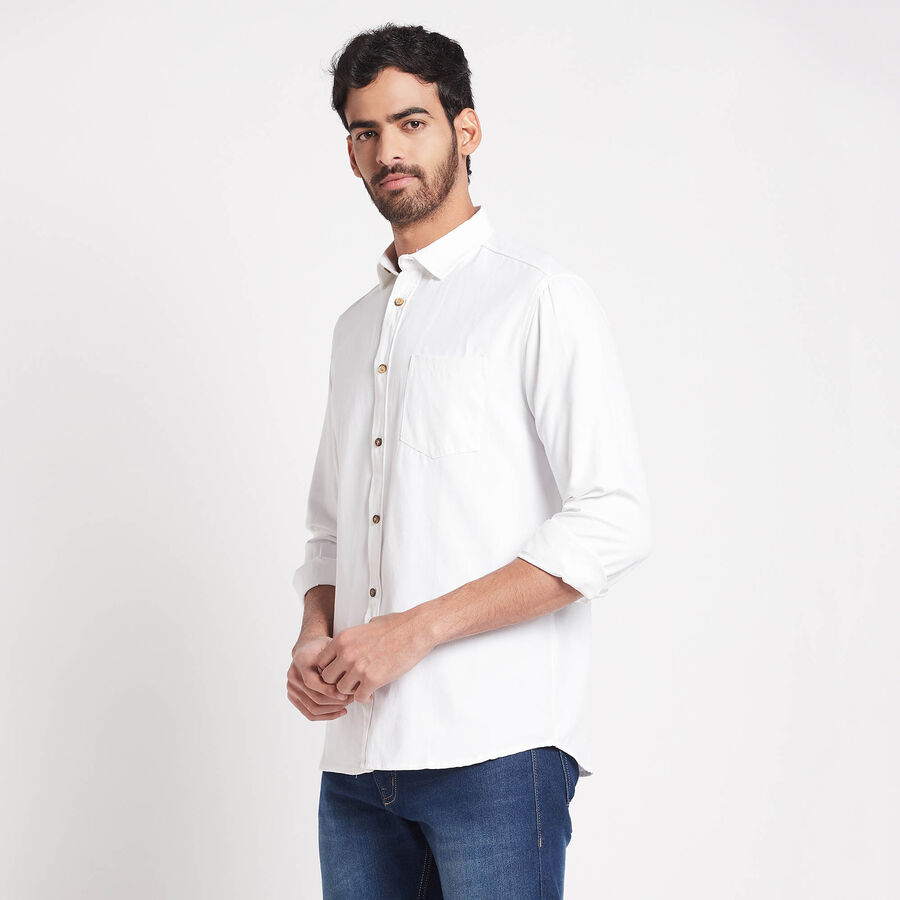 Solid Casual Shirt, White, large image number null