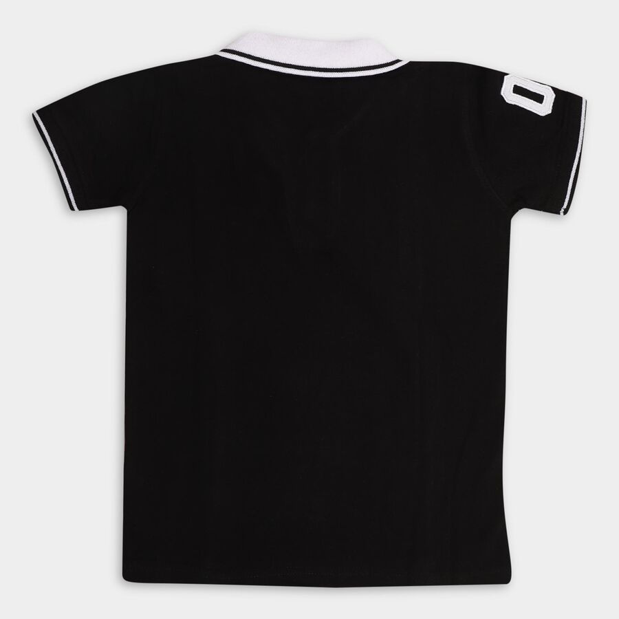 Boys' 100% Cotton Half Sleeves T-Shirt , Black, large image number null