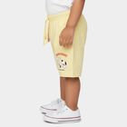 Infants' Yellow Regular Fit Cat Print Cotton Half Pant, Yellow, small