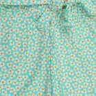 Girls' Navy Blue Regular Fit Floral Printed Capri, Aqua, small