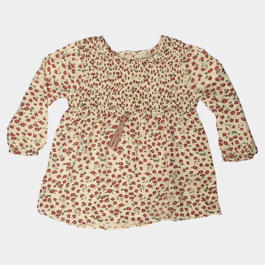 Girls' Light Pink Round Neck Tunic Blouse, Light Pink, large