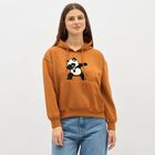 Women's Rust Brown Hooded Casual Sweatshirt, Mustard, small image number null