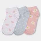 Women's White and Pink Printed Ankle Socks, गुलाबी, small image number null