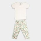 Infant Girl's Cotton Capri Set, Off White, small image number null