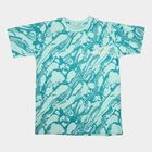 Boys Light Blue Cotton Round Neck Casual T-Shirt, हल्का नीला, small