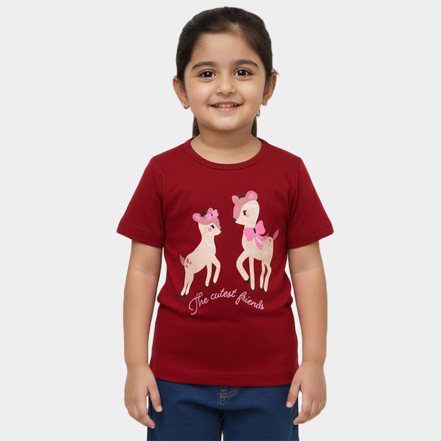 Girls' T-Shirt, Wine, large