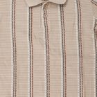 Boys Beige Polo Neck Striped Regular T-Shirt, गहरा पीला, small