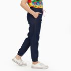 Girls' Dark Blue Relaxed Fit Jogger Jeans, गहरा नीला, small image number null