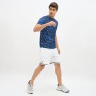 Men's Navy Blue Round Neck Athleisure T-Shirt, Light Blue, small image number null