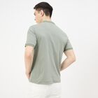 Men's Mint Cotton Polo Neck Preppy T-Shirt, हल्का हरा, small